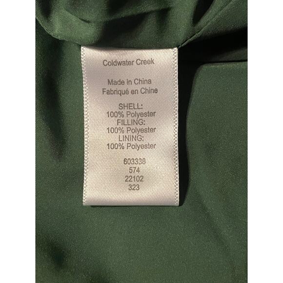 Coldwater Creek Green Quilted Zip Vest Women’s XL EUC Slash & Interior Pockets - Picture 8 of 10